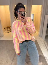 Striped LS with shoulderpads - yellow/pink