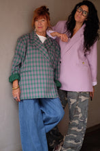 Khloe oversized blazer - green/lilac PDP