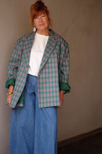 Khloe oversized blazer - green/lilac PDP