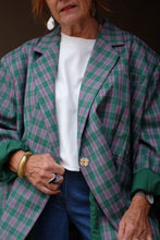 Khloe oversized blazer - green/lilac PDP