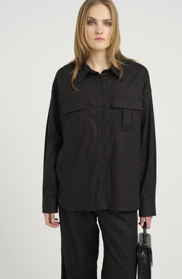 ELARAH LINNEN SHIRT - GESTUZ