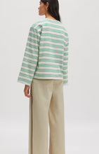 verlee LS green striped top