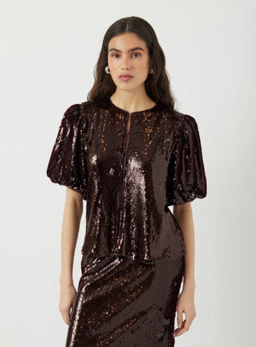 ROYALINA SEQUIN TOP - YAS