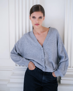 ASSANE CARDIGAN L.GREY - MARCH23