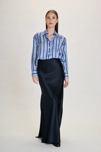 JOELLE LONG SKIRT NAVY - MARCH23