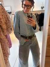 Striped LS with shoulderpads - blue/purple