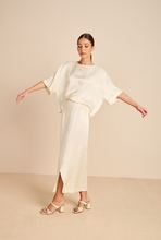AGUA SATIN SKIRT ECRU - MARCH23
