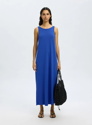 ANOLA LOW BACK ANKLEDRESS - BLUE - SELECTED