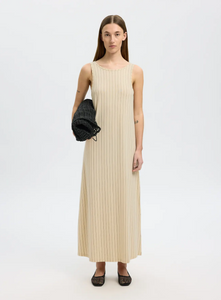 ANOLA LOW BACK ANKLEDRESS - PINSTRIPE - SELECTED