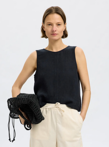 LINNA LINEN REVERSABLE TOP - SELECTED FEMME
