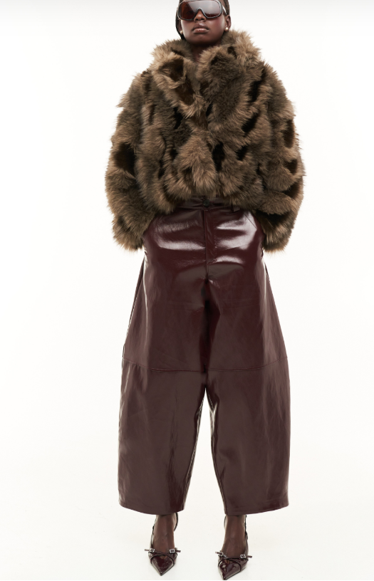 BROW LAQUEE BARREL TROUSERS