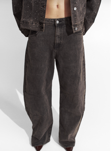 BROWN BARREL DENIM