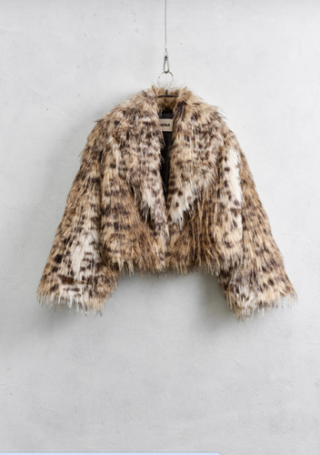 LEOPARD FAK FUR JACKET