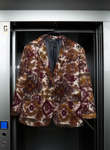 JACQUARD BLAZER BROW/BURGUNDY