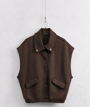 OVERSIZED VEST BLUE/BROWN
