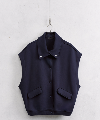 OVERSIZED VEST BLUE/BROWN