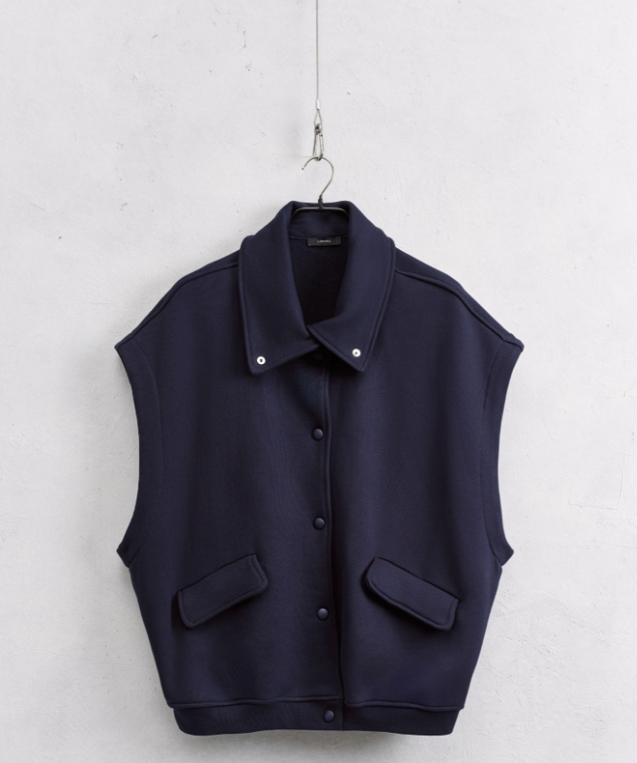 OVERSIZED VEST BLUE/BROWN