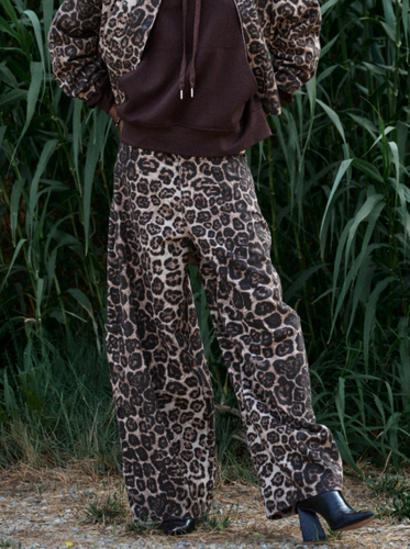 LEOPARD BARREL TROUSERS