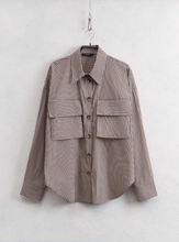 STRIPED SHIRT BROWN/BLUE