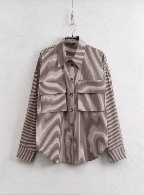 STRIPED SHIRT BROWN/BLUE