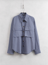 STRIPED SHIRT BROWN/BLUE