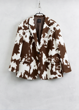 COWPRINT BLAZER BROWN/WHITE