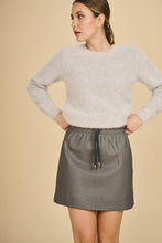 GRACE LEATHER SKIRT GREY - MARCH23