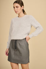 GRACE LEATHER SKIRT GREY - MARCH23