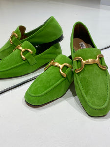 SUEDE LOAFERS GREEN - BIBI LOU